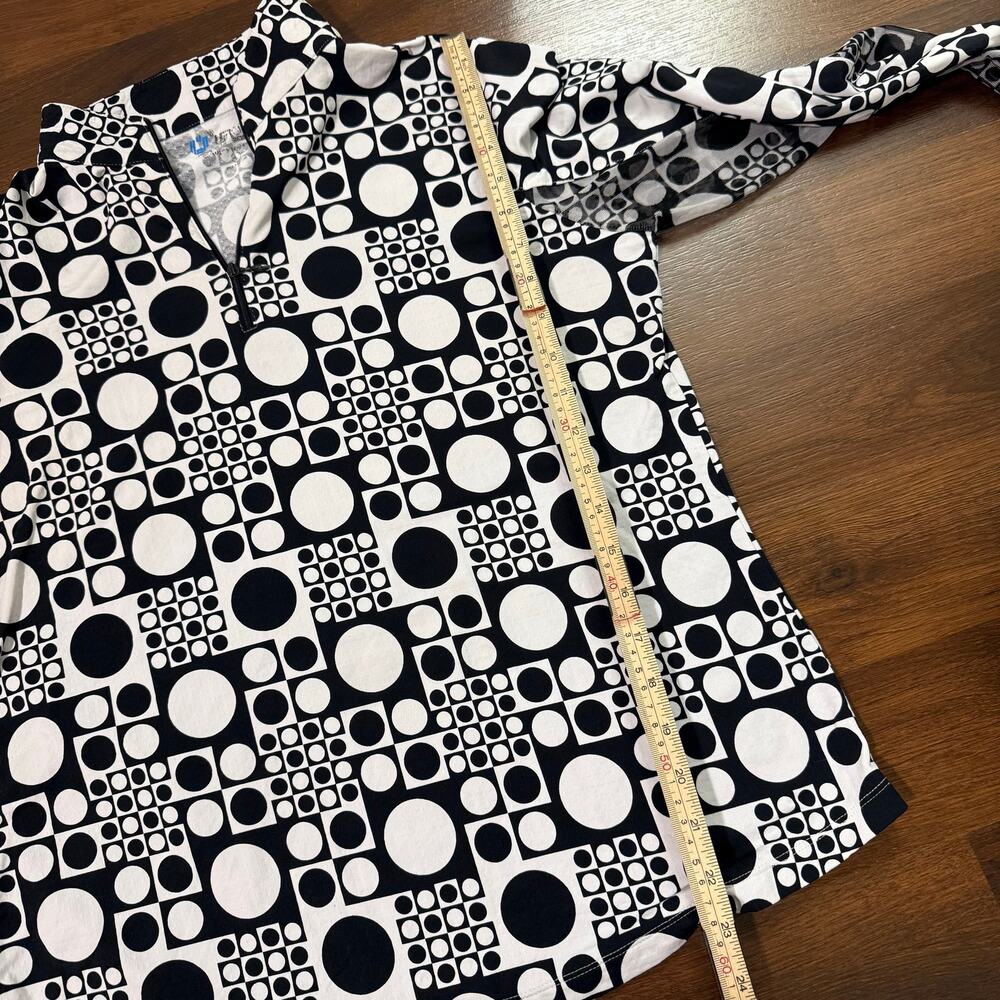 IBKUL Elise Long Sleeve 1/4 Zip UPF Protection Polka Dot Sz L Golf Pickleball - Picture 5 of 9